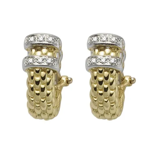 Fope Solo 18ct Yellow Gold 0.11ct Diamond Stud Earrings - Gold