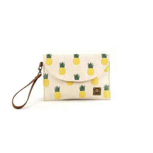 For Time Women's Bolso de Mano Pineapple Raffia Handbag