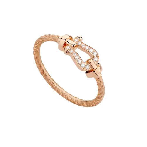 Force 10 18ct Rose Gold 0.05ct Diamond Cable Ring - Ring Size L