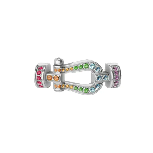 Force 10 18ct White Gold & Coloured Stone Buckle Medium Model