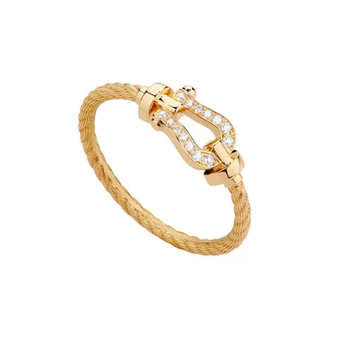 Force 10 18ct Yellow Gold 0.05ct Diamond Cable Ring - Ring Size I