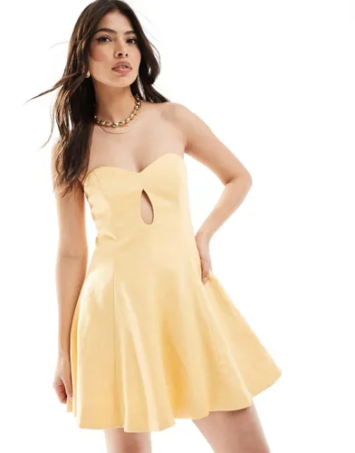Forever New bandeau mini dress in yellow