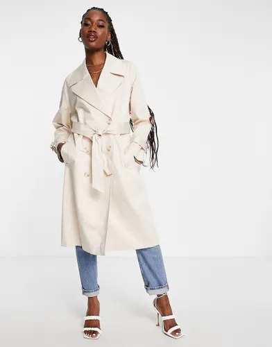 Forever New belted trench coat in stone-Neutral