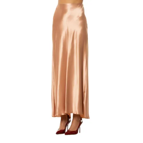 Forte Forte , Copper Satin Midi Skirt ,Orange female, Sizes: