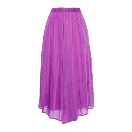 Forte Forte , Cotton and silk elastic waist skirt ,Purple female, Sizes: