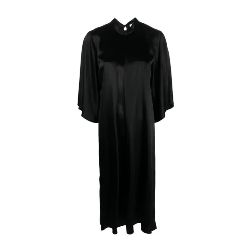 Forte Forte , Elegant Black Midi Dress ,Black female, Sizes:
