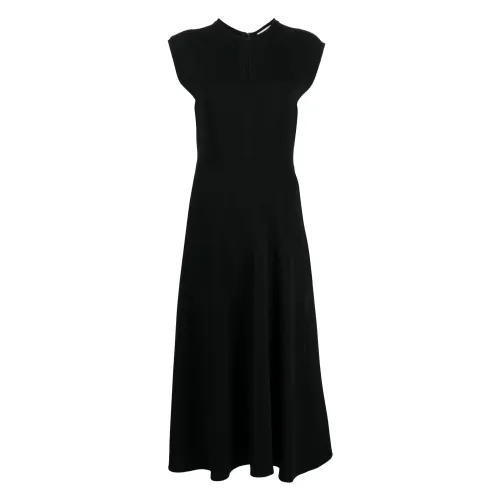 Forte Forte , Flared Cady Crepe Stretch Dress ,Black female, Sizes: