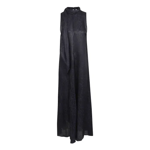 Forte Forte , Fluid Jacquard Scarf Dress ,Black female, Sizes: