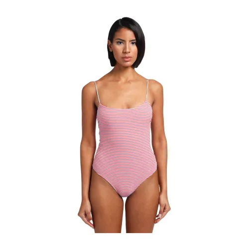 Forte Forte , Fluous striped jersey body ,Pink female, Sizes: