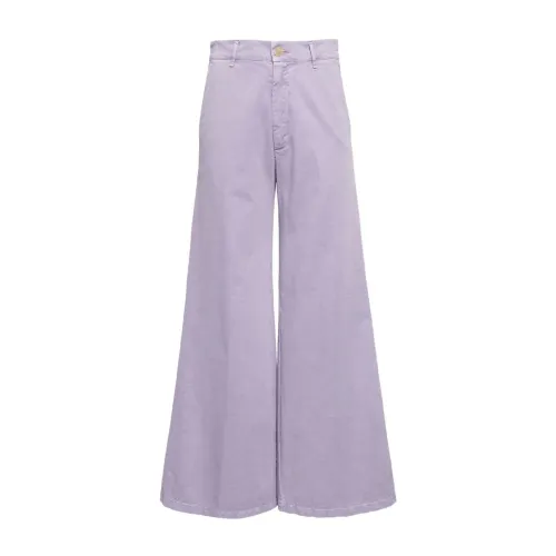 Forte Forte , Lilac High Waisted Wide Leg Trousers ,Purple female, Sizes: