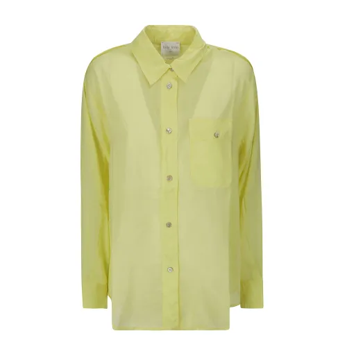 Forte Forte , Oversized Cotton Silk Voile Shirt ,Yellow female, Sizes: