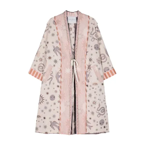 Forte Forte , Pink Love Alchemy Jacquard Coat ,Pink female, Sizes:
