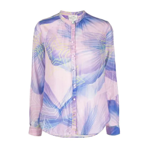 Forte Forte , Purple Dream Print Voile Shirt ,Multicolor female, Sizes: