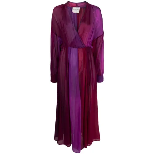 Forte Forte , Purple Gradient Silk Dress ,Purple female, Sizes: