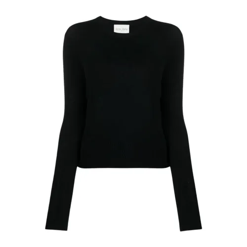 Forte Forte , Regular Crewneck Wool-Cashmere Sweater ,Black female, Sizes: