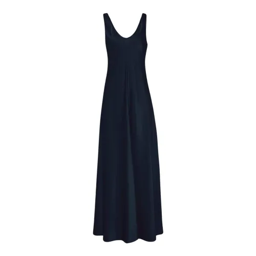Forte Forte , Silk Satin Sleeveless Maxi Dress ,Blue female, Sizes: