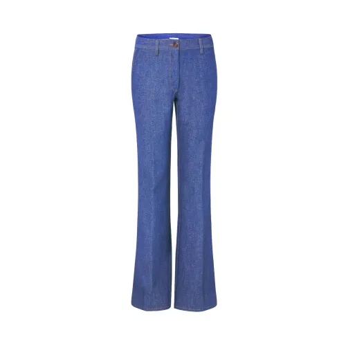 Forte Forte , Stone Denim Bootcut Trousers ,Blue female, Sizes: