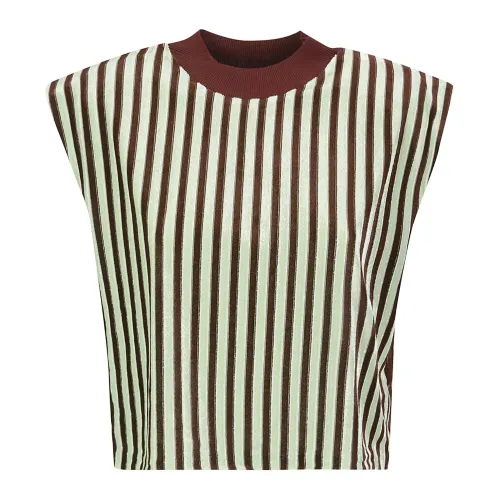 Forte Forte , Striped Velvet Chenille T-Shirt ,Multicolor female, Sizes: