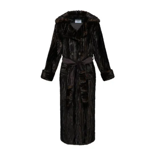 Fortini , A long coat made of artificial fur ,Brown female, Sizes: