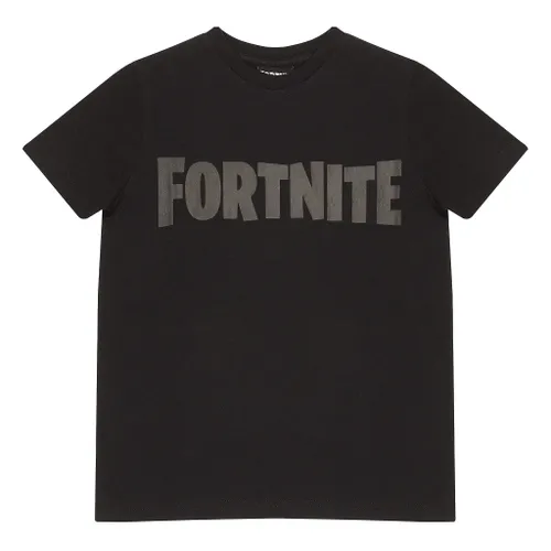 Fortnite Logo Boys T-Shirt Black/Black 12-13 Years | Xbox
