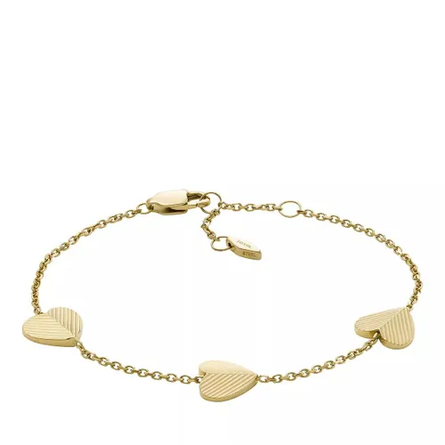 Fossil Bracelets - Harlow Linear Texture Heart Gold-Tone Stainless St - gold - Bracelets for ladies