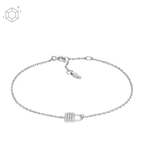 Fossil Bracelets - Sterling Silver Lock Chain Bracelet - silver - Bracelets for ladies