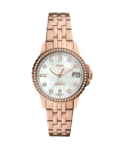 Fossil Fb-01 WoMens Rose Gold Watch ES4995 Stainless Steel - One Size