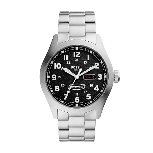 Fossil Men Analog Solar Watch with Stainless Steel Strap