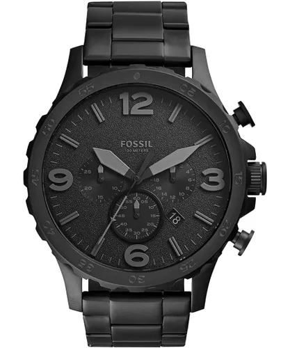 Fossil Nate Mens Black Watch JR1401 Stainless Steel - One Size