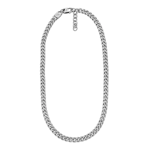 Fossil Necklaces - Harlow Linear Texture Chain Stainless Steel - silver - Necklaces for ladies