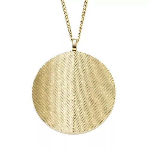 Fossil Necklaces - Harlow Locket Collection Gold-Tone Stainless Steel - gold - Necklaces for ladies