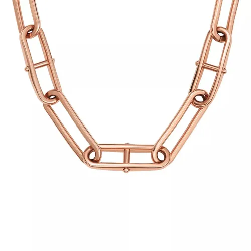 Fossil Necklaces - Heritage D-Link Rose Gold-Tone Stainless Steel Cha - gold - Necklaces for ladies