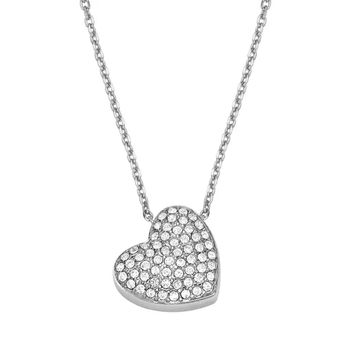 Fossil Necklaces - Sadie Glitz Heart Stainless Steel Pendant Necklace - silver - Necklaces for ladies