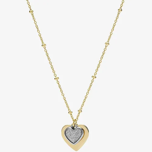 Fossil Sutton Mommy & Me Two Tone Double Heart Necklace JF03947998