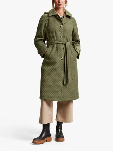 Four Seasons Quilted Trench Coat - Khaki - Female