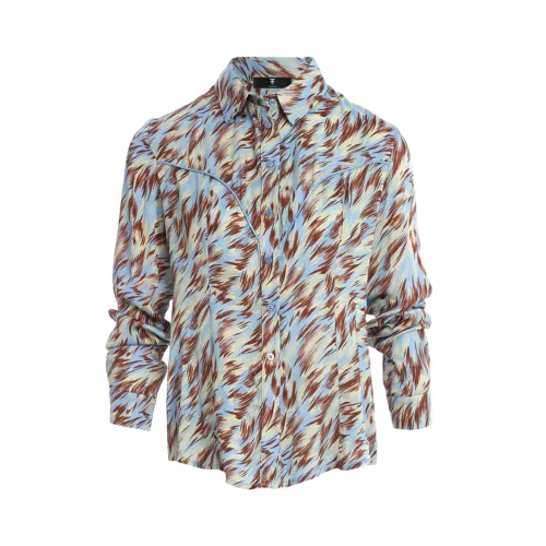 Fracomina , Animal Print Illusion Shirt ,Multicolor female, Sizes: