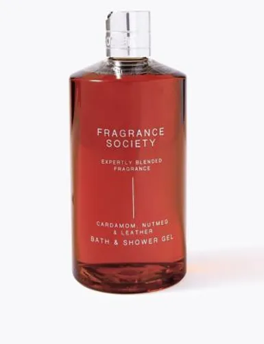 Fragrance Society Mens Cardamom, Nutmeg & Leather Shower Gel 500ml
