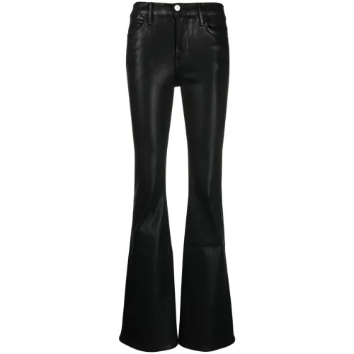 Frame , High Flare Denim Jeans ,Black female, Sizes: