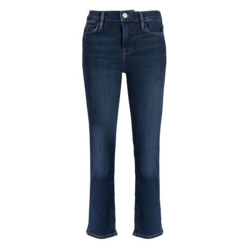 Frame , High Straight Cropped Jeans ,Blue female, Sizes:
