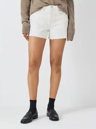 FRAME Le Brigette High Rise Denim Shorts, Blanc - Blanc - Female