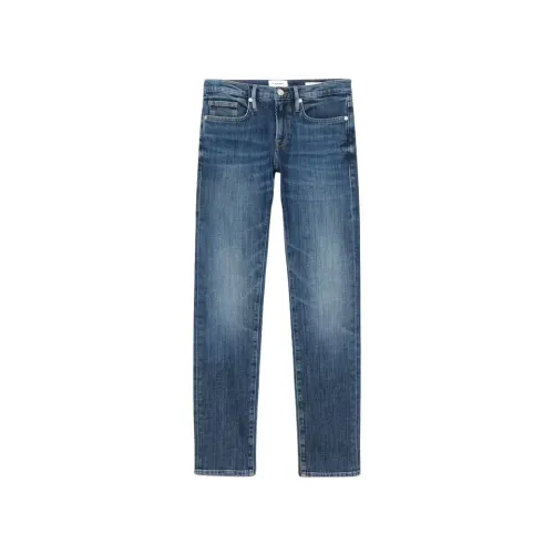 Frame , Slim Straight Leg Jeans ,Blue male, Sizes: