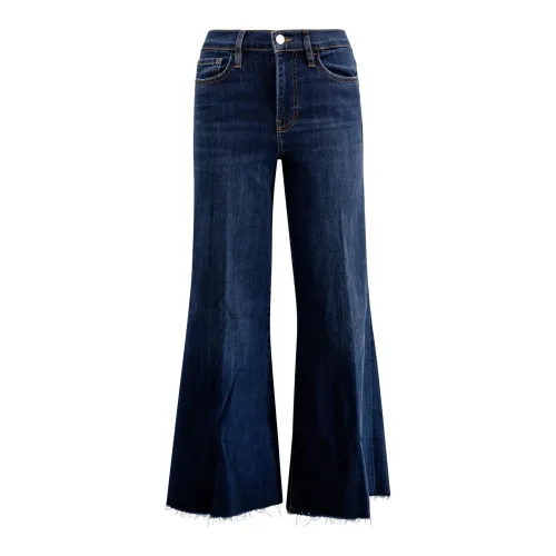 Frame , Wide Leg Denim Trousers ,Blue female, Sizes: