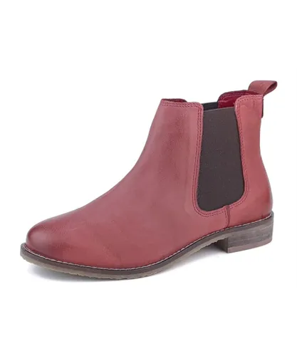 Frank James Aintree Soft Nubuck Leather Red Womens Chelsea Boots