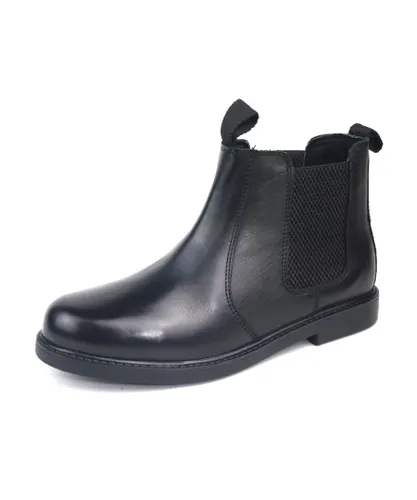 Frank James Childrens Unisex Chester Leather Black Chelsea Boots