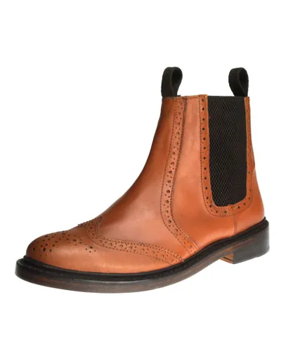 Frank James Ludlow Leather Tan Mens Chelsea Boots