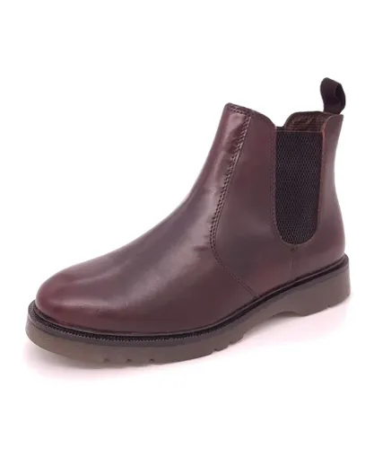 Frank James Naseby Leather Oxblood Mens Chelsea Boots - Red