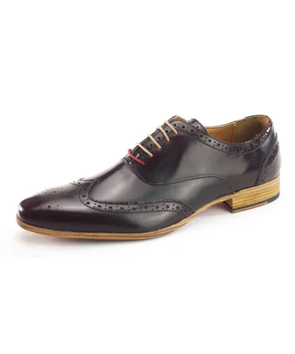 Frank James Norbury Leather Oxblood Mens Derby Lace Up Formal Shoes - Red