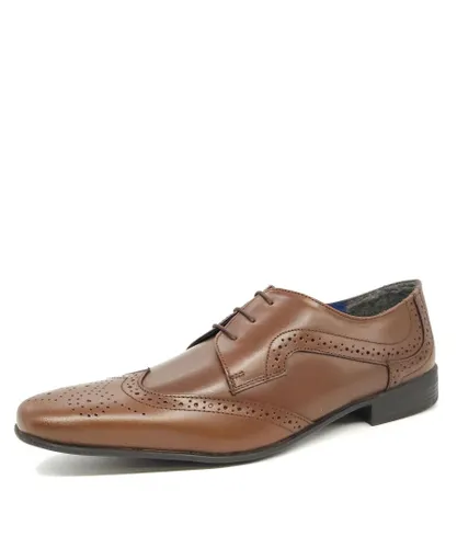 Frank James Parade Brown Leather Mens Brogue Derby Shoes