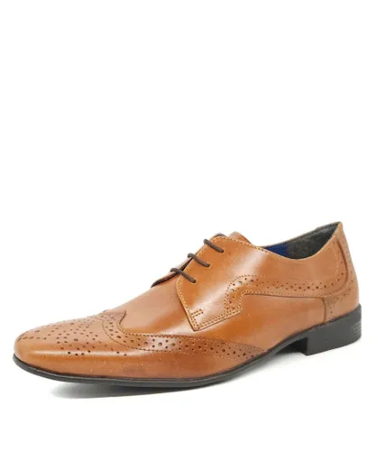 Frank James Parade Tan Leather Mens Brogue Derby Shoes
