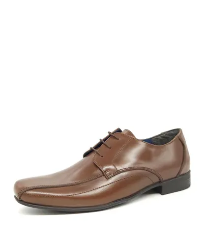 Frank James Putney Brown Leather Mens Derby Lace Up Shoes